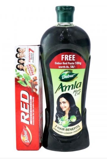 Dabur Amla Hair Oil 450ml+ Free 100gm Red Paste 